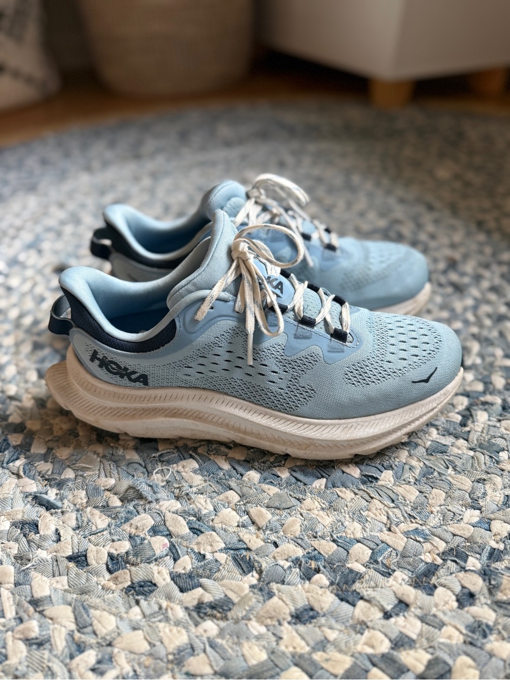 Hoka Women's Kawana 2 Sky Blue and Navy Athletic Running Shoes